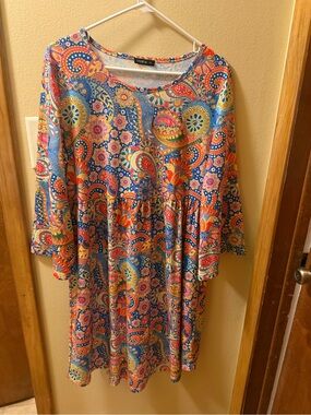 Izuria Multicolor Paisley Long Sleeve Dress